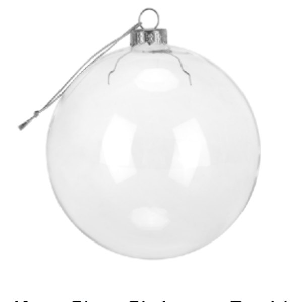 10cm Clear Christmas Bauble
