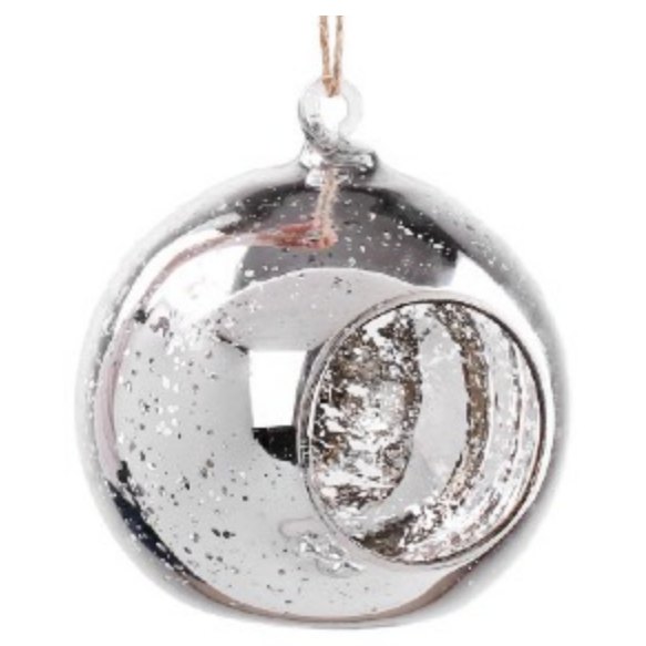 10cm Silver Mercury Hanging Bauble