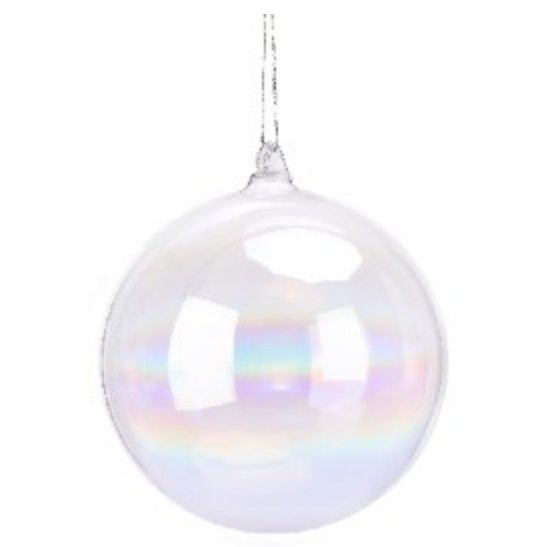 10cm Soap Bubble Iridescent Glass Bauble