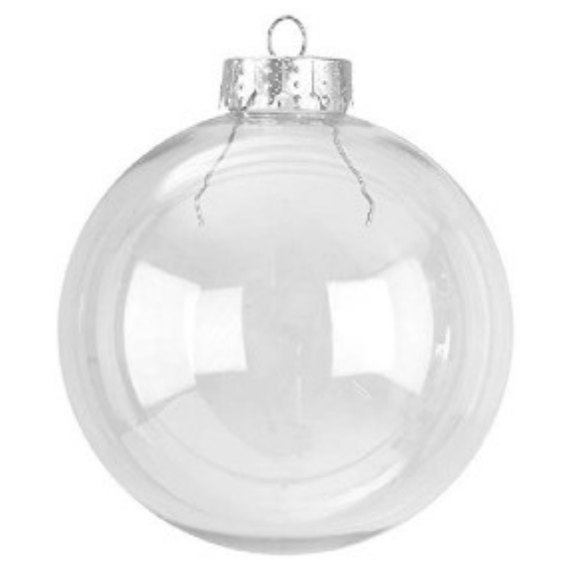 6cm Clear Christmas Bauble