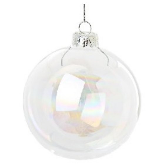 6cm Iridescent Christmas Bauble