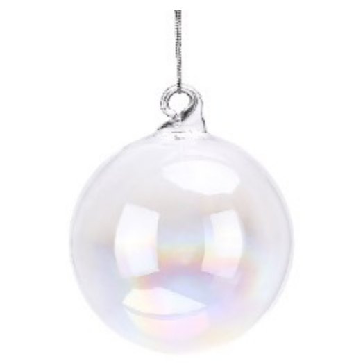 6cm Soap Bubble Iridescent Glass Bauble