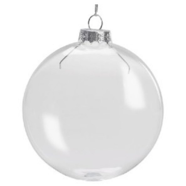 8cm Clear Christmas Bauble