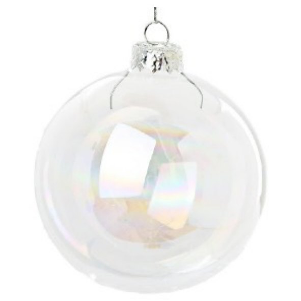 8cm Iridescent Christmas Bauble