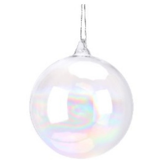 8cm Soap Bubble Iridescent Glass Bauble
