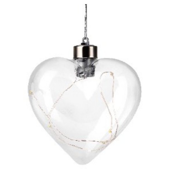 Heart Shape LED Christmas Bauble